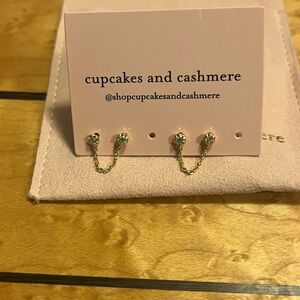 NWOT cupcakes & cashmere Gold Minimalist Chain Earrings